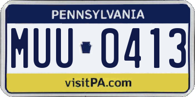 PA license plate MUU0413