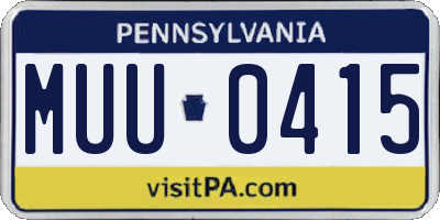 PA license plate MUU0415