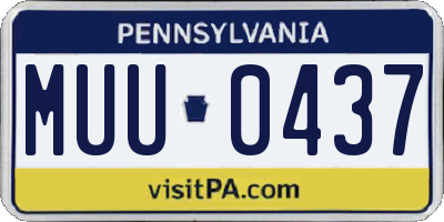 PA license plate MUU0437