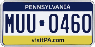 PA license plate MUU0460
