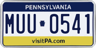 PA license plate MUU0541