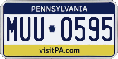 PA license plate MUU0595