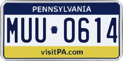 PA license plate MUU0614