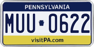 PA license plate MUU0622