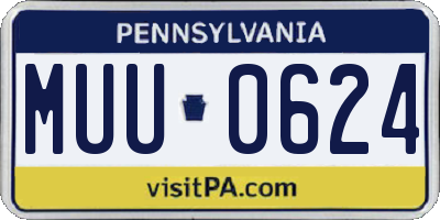 PA license plate MUU0624