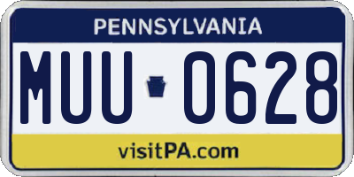 PA license plate MUU0628