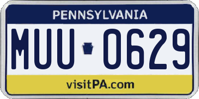 PA license plate MUU0629