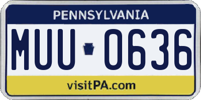 PA license plate MUU0636