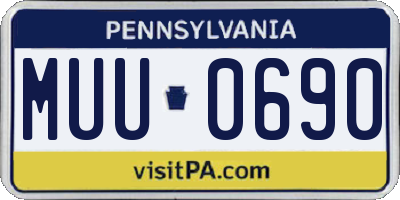 PA license plate MUU0690