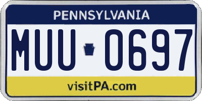 PA license plate MUU0697