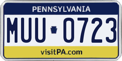 PA license plate MUU0723