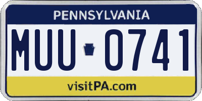 PA license plate MUU0741