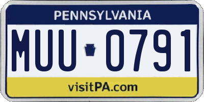 PA license plate MUU0791