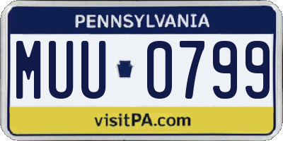 PA license plate MUU0799