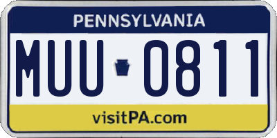 PA license plate MUU0811