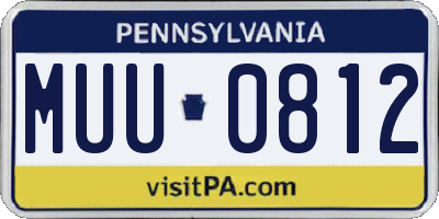 PA license plate MUU0812
