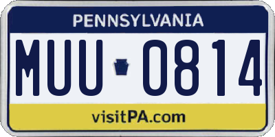 PA license plate MUU0814