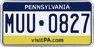 PA license plate MUU0827