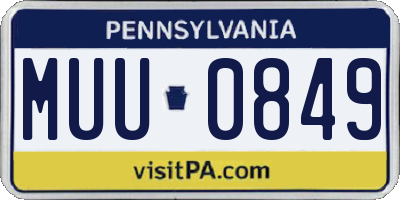 PA license plate MUU0849