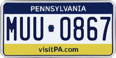 PA license plate MUU0867