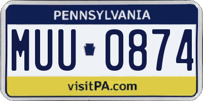 PA license plate MUU0874