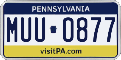 PA license plate MUU0877