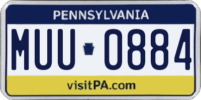 PA license plate MUU0884