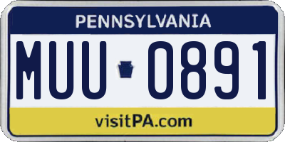 PA license plate MUU0891