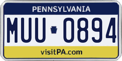 PA license plate MUU0894