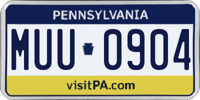 PA license plate MUU0904
