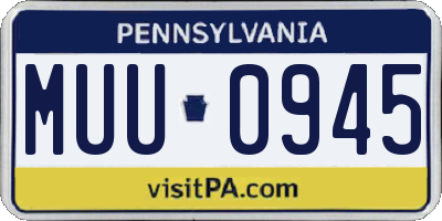 PA license plate MUU0945