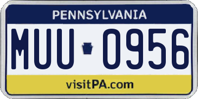 PA license plate MUU0956