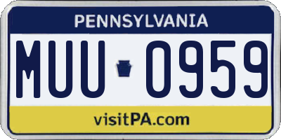 PA license plate MUU0959