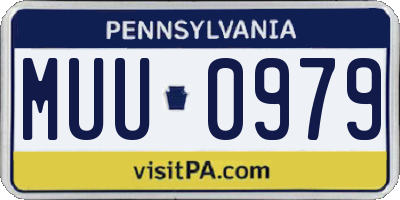 PA license plate MUU0979