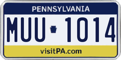 PA license plate MUU1014