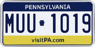 PA license plate MUU1019