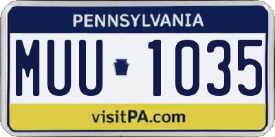 PA license plate MUU1035