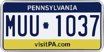 PA license plate MUU1037