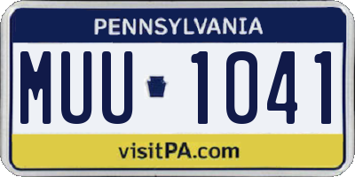 PA license plate MUU1041