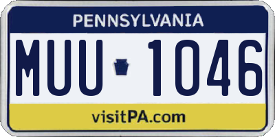 PA license plate MUU1046