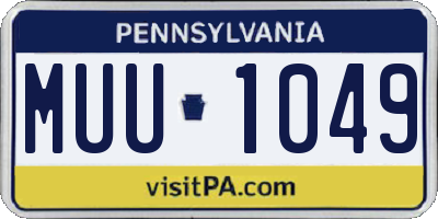 PA license plate MUU1049