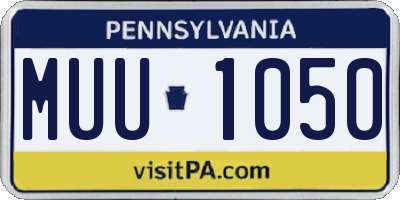 PA license plate MUU1050