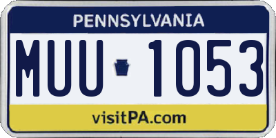 PA license plate MUU1053