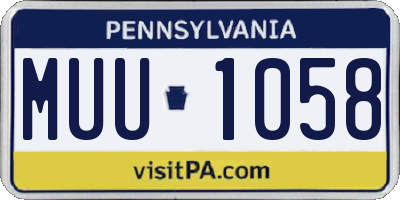 PA license plate MUU1058