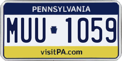 PA license plate MUU1059