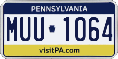 PA license plate MUU1064