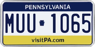PA license plate MUU1065