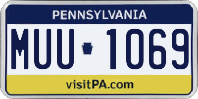 PA license plate MUU1069