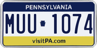 PA license plate MUU1074