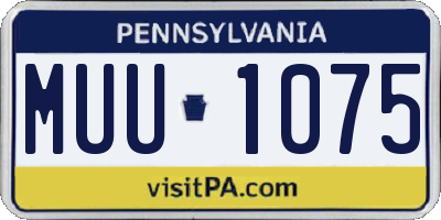 PA license plate MUU1075